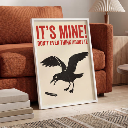 Mine, All Mine!, black, beige, red nature wall art displayed in a styled interior, gallery view 6