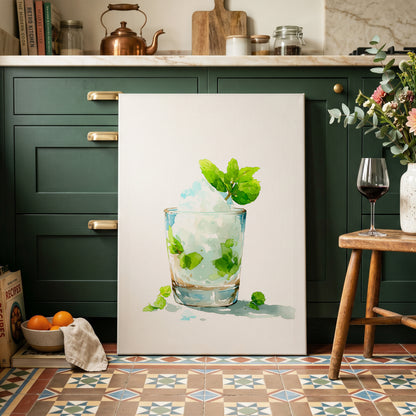 Mint and Ice Study – canvas wall art in a styled interior, gallery view 1