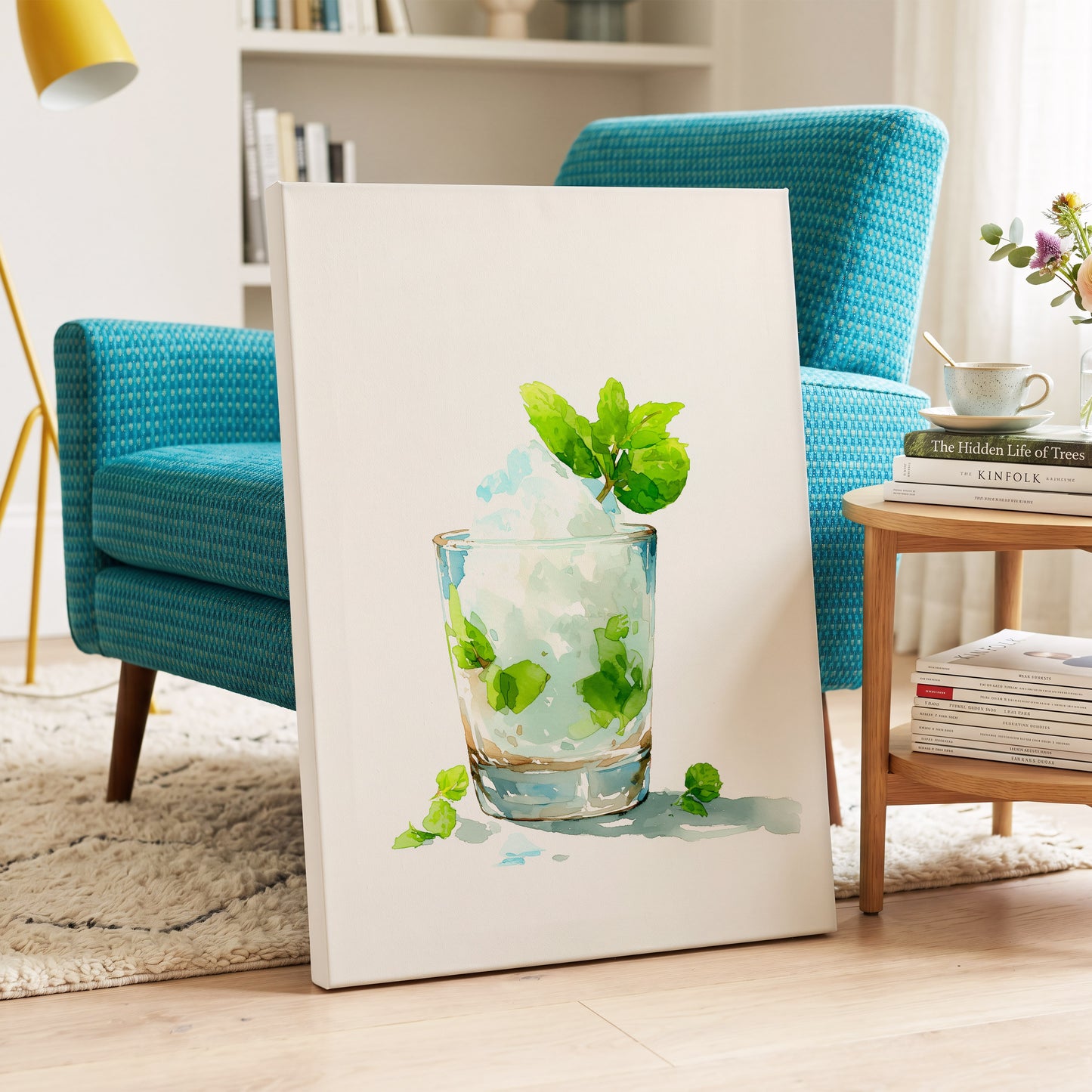 Mint and Ice Study – canvas wall art in a styled interior, gallery view 2