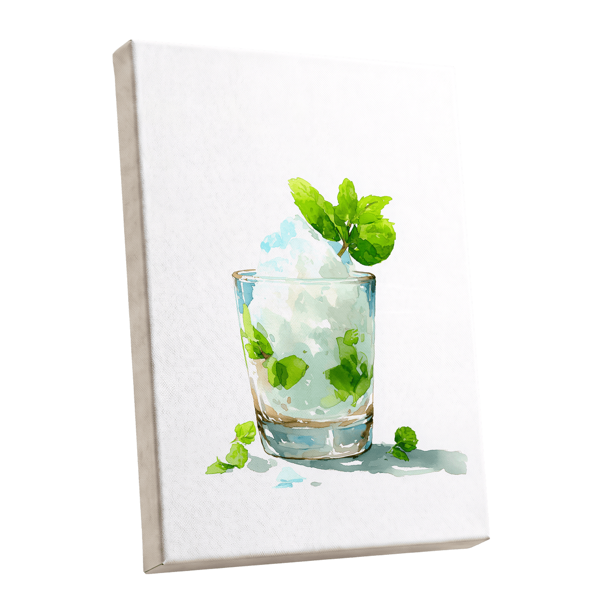 Mint and Ice Study – stretched canvas option