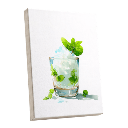 Mint and Ice Study – stretched canvas option