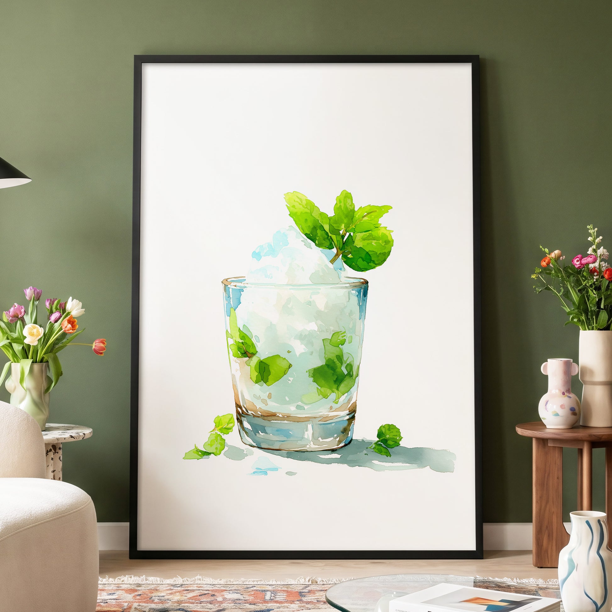 Mint and Ice Study – wall art displayed in a styled interior, gallery view 4