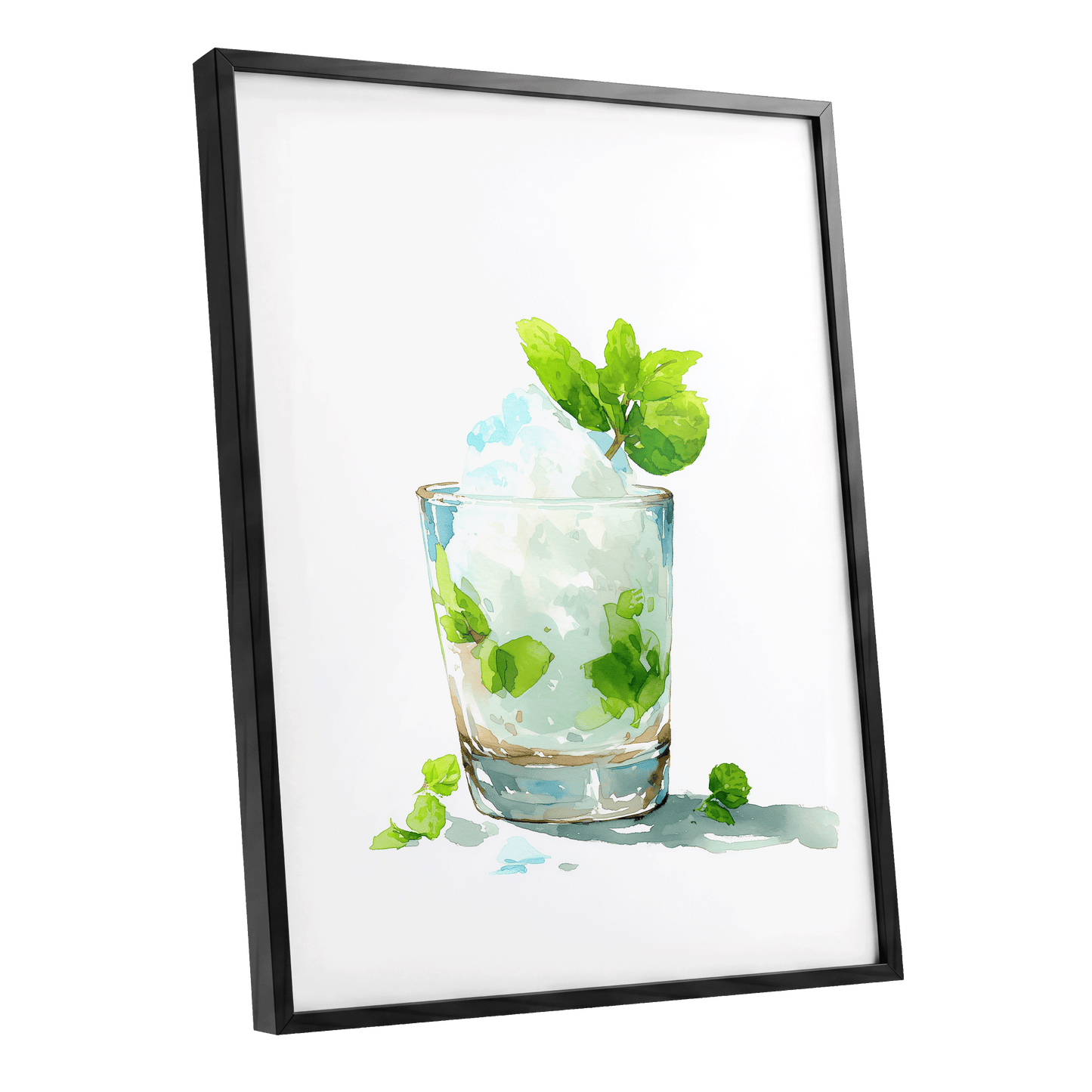 Mint and Ice Study – black framed poster option