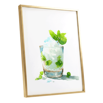 Mint and Ice Study – gold framed poster option