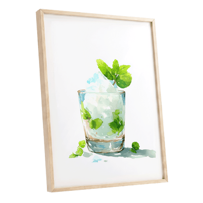 Mint and Ice Study – oak framed poster option