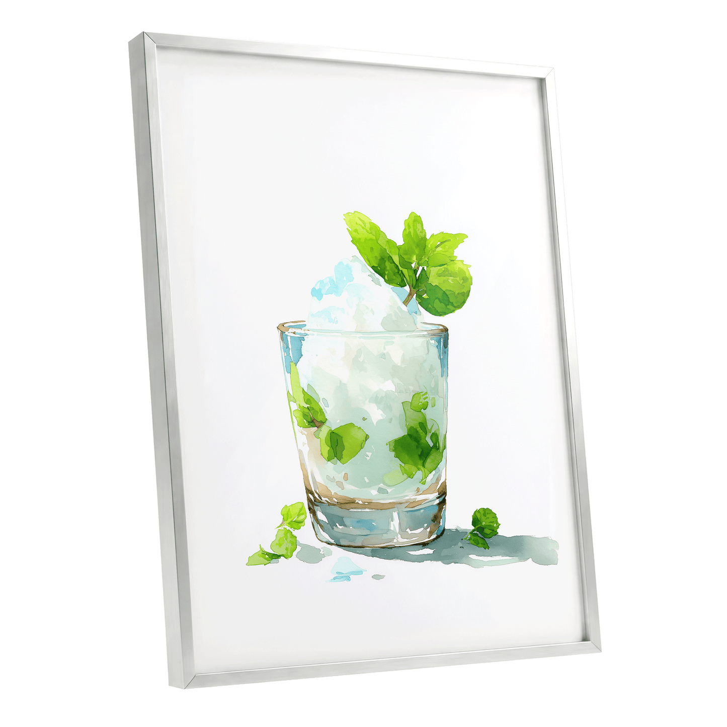 Mint and Ice Study – silver framed poster option