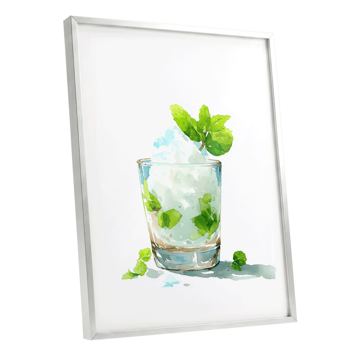 Mint and Ice Study – silver framed poster option
