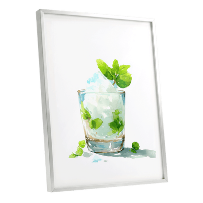 Mint and Ice Study – silver framed poster option