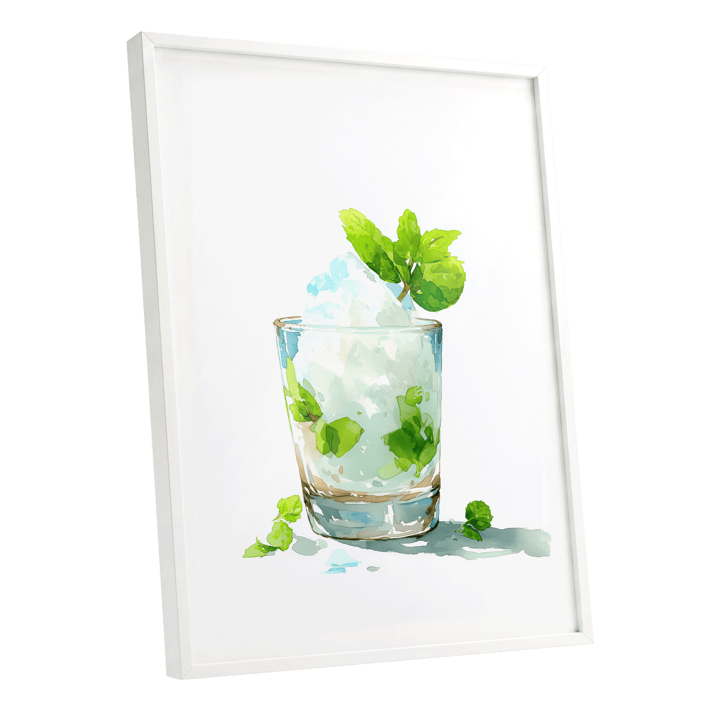 Mint and Ice Study – white framed poster option
