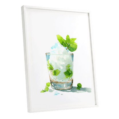 Mint and Ice Study – white framed poster option