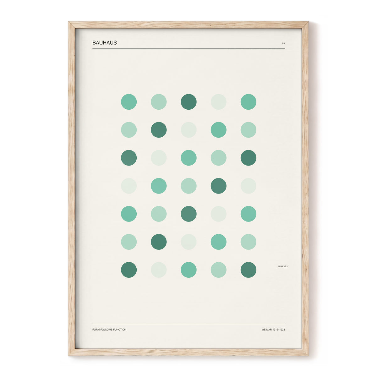 Mint Matrix No. 45, green, beige, black minimalist wall art, front artwork view