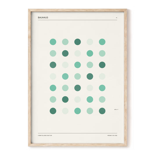 Mint Matrix No. 45, green, beige, black minimalist wall art, front artwork view