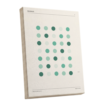 Mint Matrix No. 45, green, beige, black minimalist wall art shown as a stretched canvas wall art
