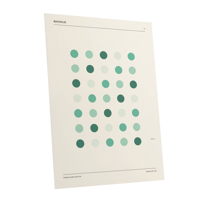 Mint Matrix No. 45, green, beige, black minimalist wall art shown as a unframed poster wall art print