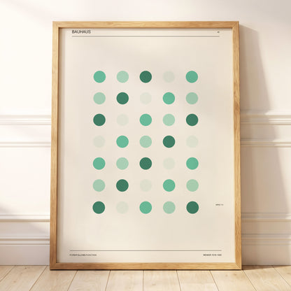 Mint Matrix No. 45, green, beige, black minimalist wall art displayed in a styled interior, gallery view 3
