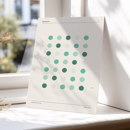 Mint Matrix No. 45, green, beige, black minimalist wall art displayed in a styled interior, gallery view 6