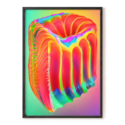 Molten Spectrum, red, orange, yellow abstract wall art, front artwork view