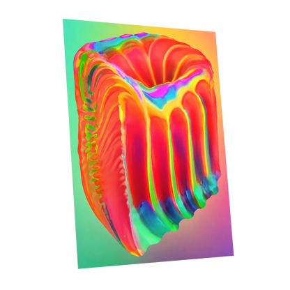 Molten Spectrum, red, orange, yellow abstract wall art shown as a unframed poster wall art print