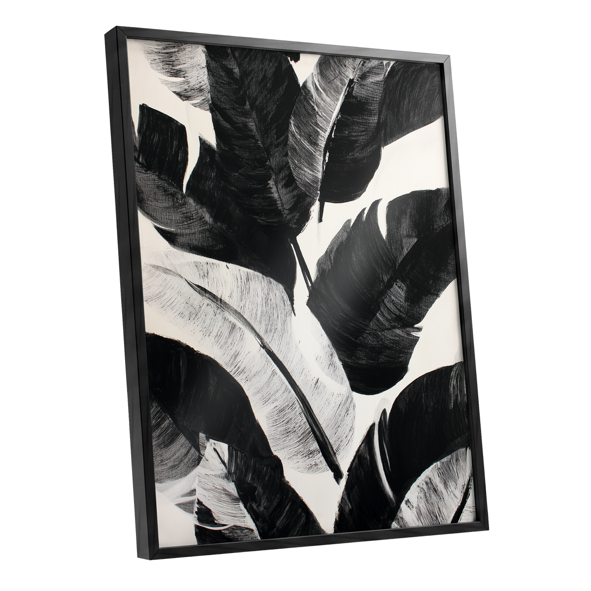Monochrome Canopy, black, white, gray nature wall art shown as a black framed poster wall art print