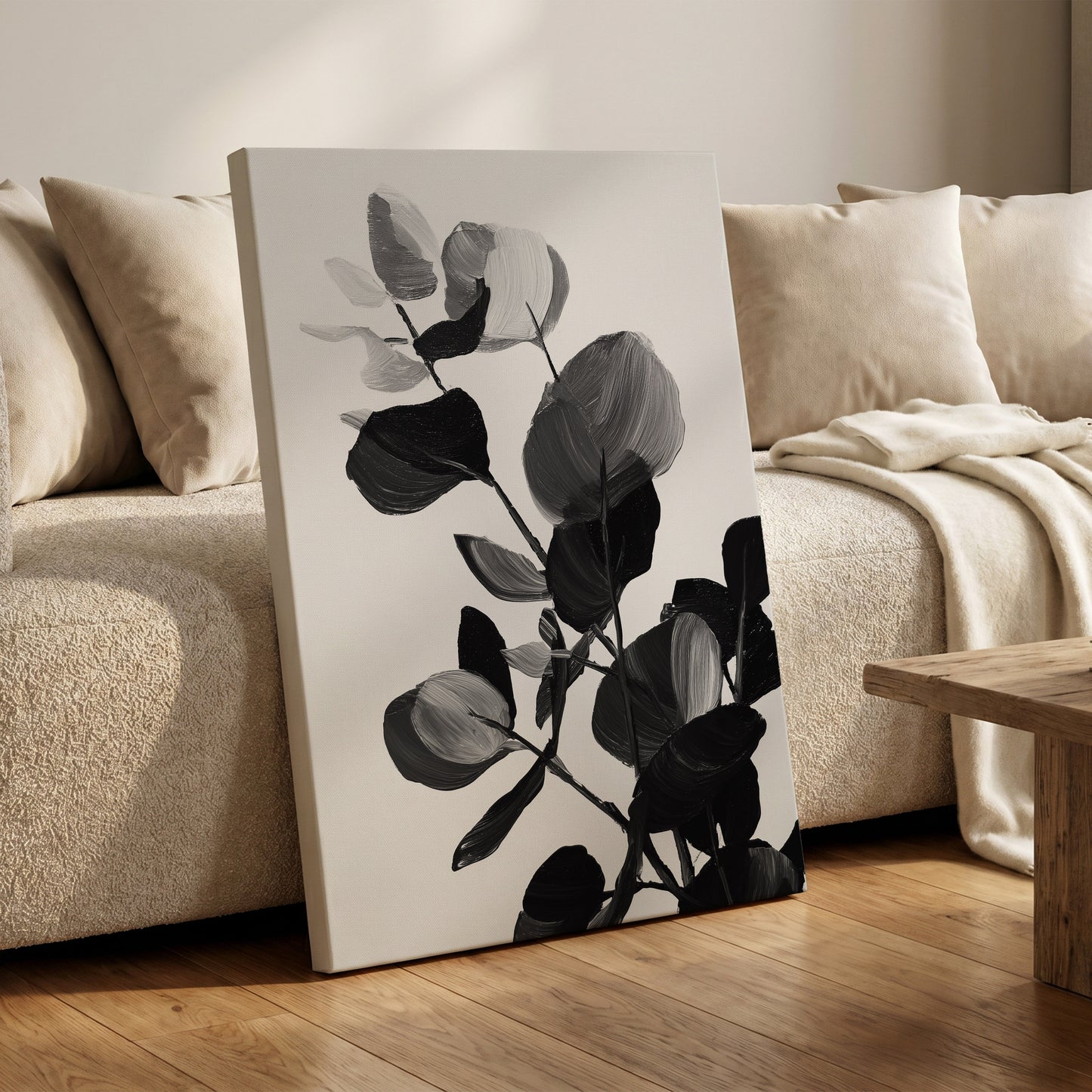 Monochrome Canopy – canvas wall art in a styled interior, gallery view 1
