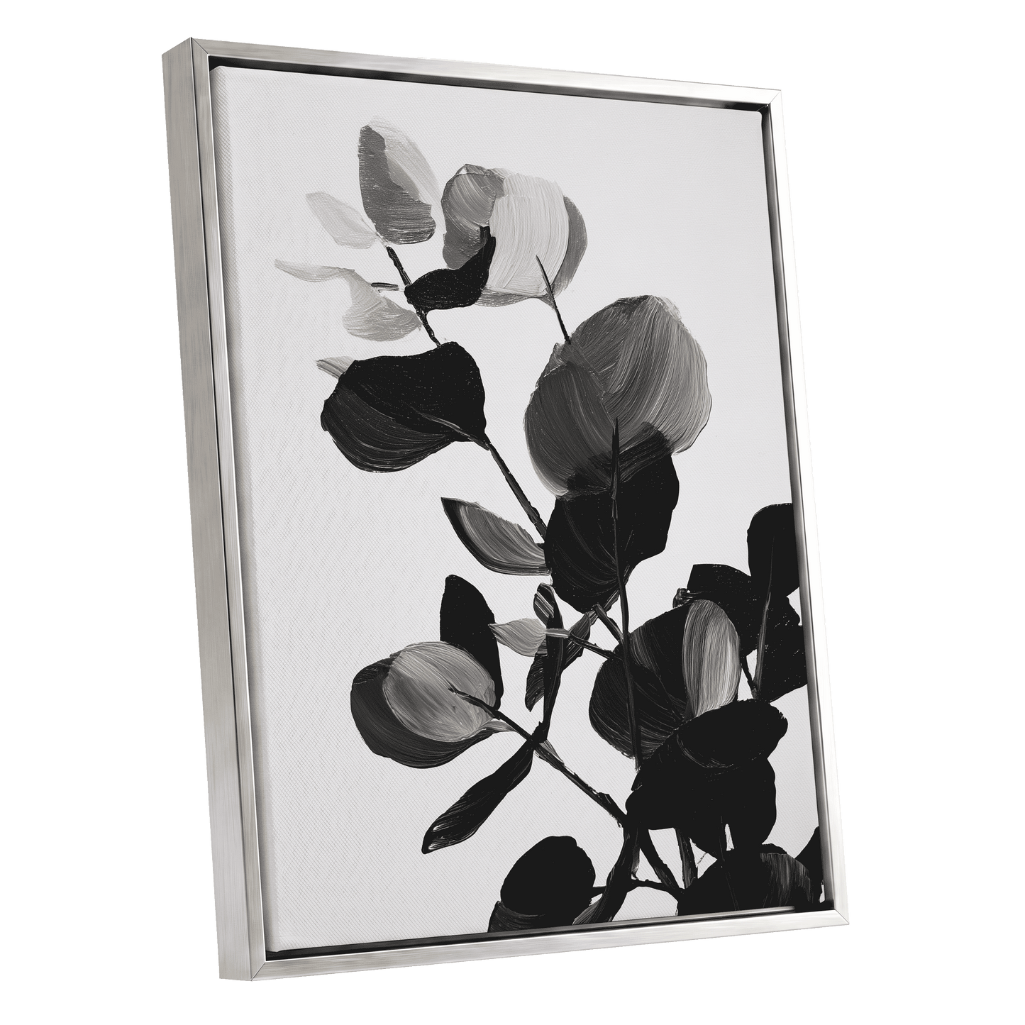 Monochrome Canopy – silver framed canvas option