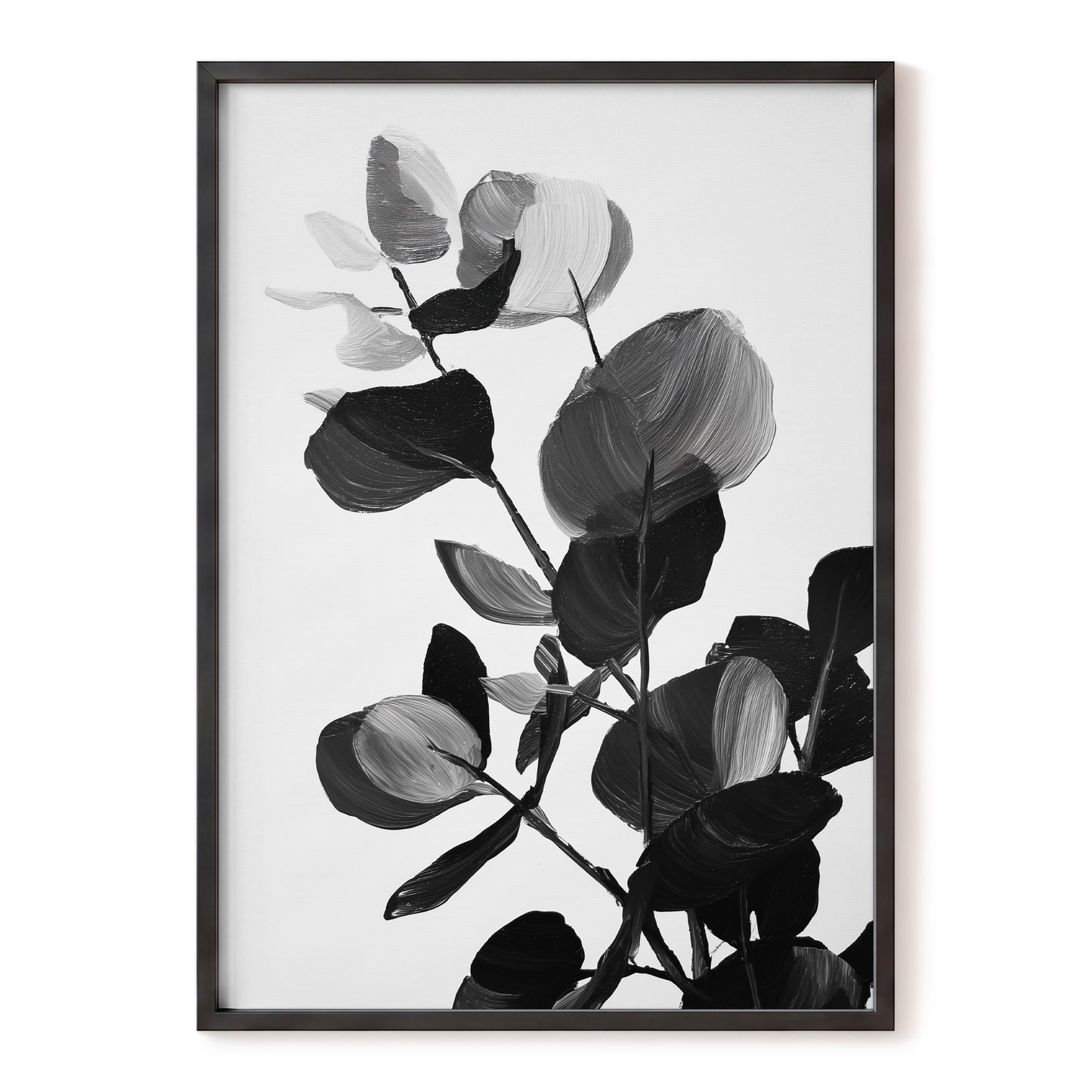Monochrome Canopy – black, white, gray nature wall art, front view