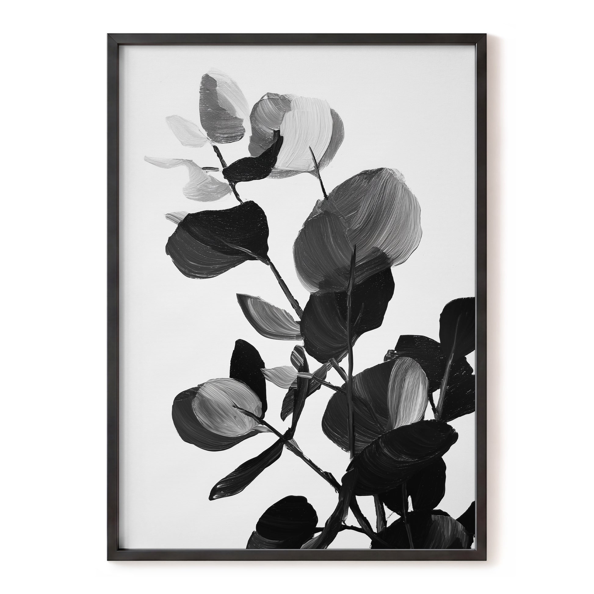 Monochrome Canopy – black, white, gray nature wall art, front view