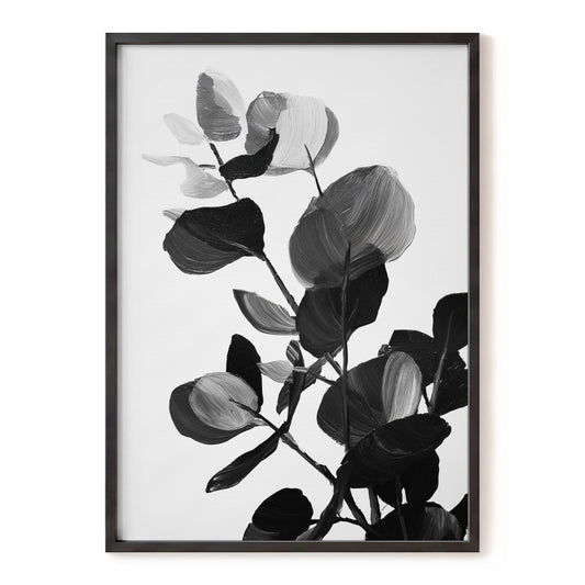 Monochrome Canopy – black, white, gray nature wall art, front view
