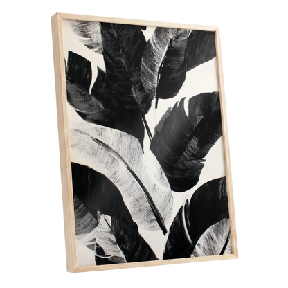 Monochrome Canopy, black, white, gray nature wall art shown as a oak framed poster wall art print