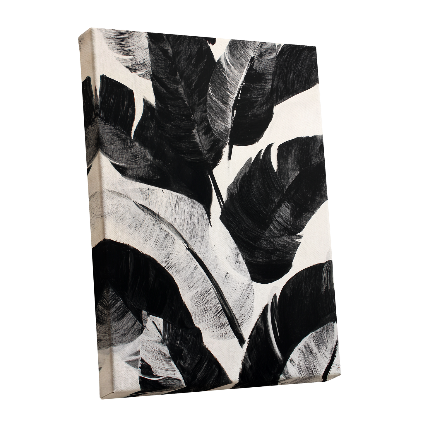 Monochrome Canopy, black, white, gray nature wall art shown as a stretched canvas wall art