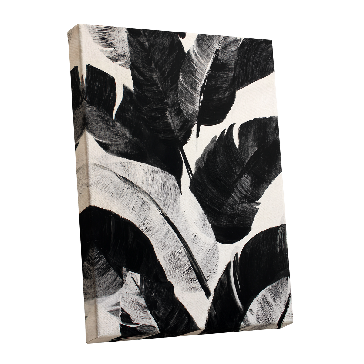 Monochrome Canopy, black, white, gray nature wall art shown as a stretched canvas wall art
