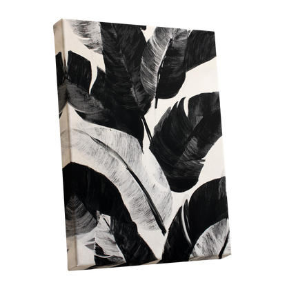 Monochrome Canopy, black, white, gray nature wall art shown as a stretched canvas wall art
