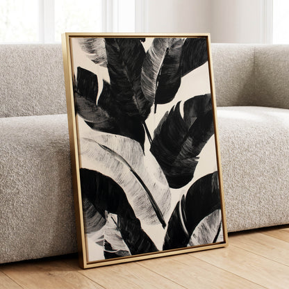 Monochrome Canopy, black, white, gray nature wall art displayed in a styled interior, gallery view 4