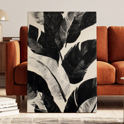 Monochrome Canopy, black, white, gray nature wall art displayed in a styled interior, gallery view 7
