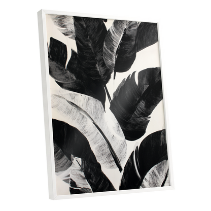 Monochrome Canopy, black, white, gray nature wall art shown as a white framed poster wall art print