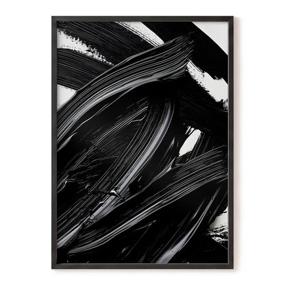 Monochrome Flux, black, white, gray abstract wall art, front artwork view