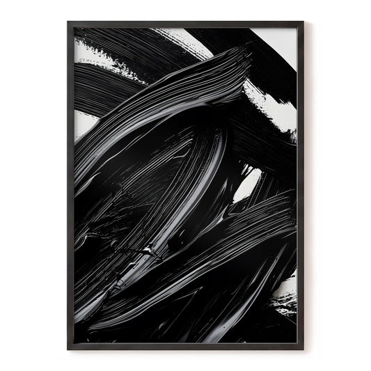 Monochrome Flux, black, white, gray abstract wall art, front artwork view