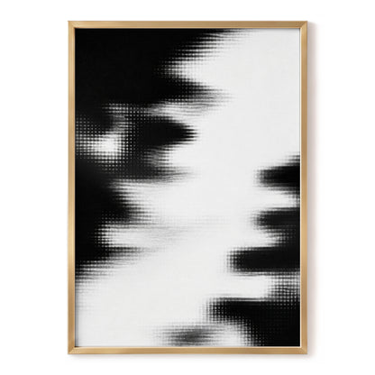 Monochrome Interference, black, white, gray abstract wall art, front artwork view