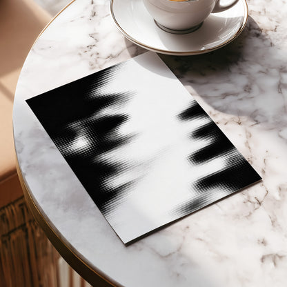 Monochrome Interference, black, white, gray abstract wall art displayed in a styled interior, gallery view 5