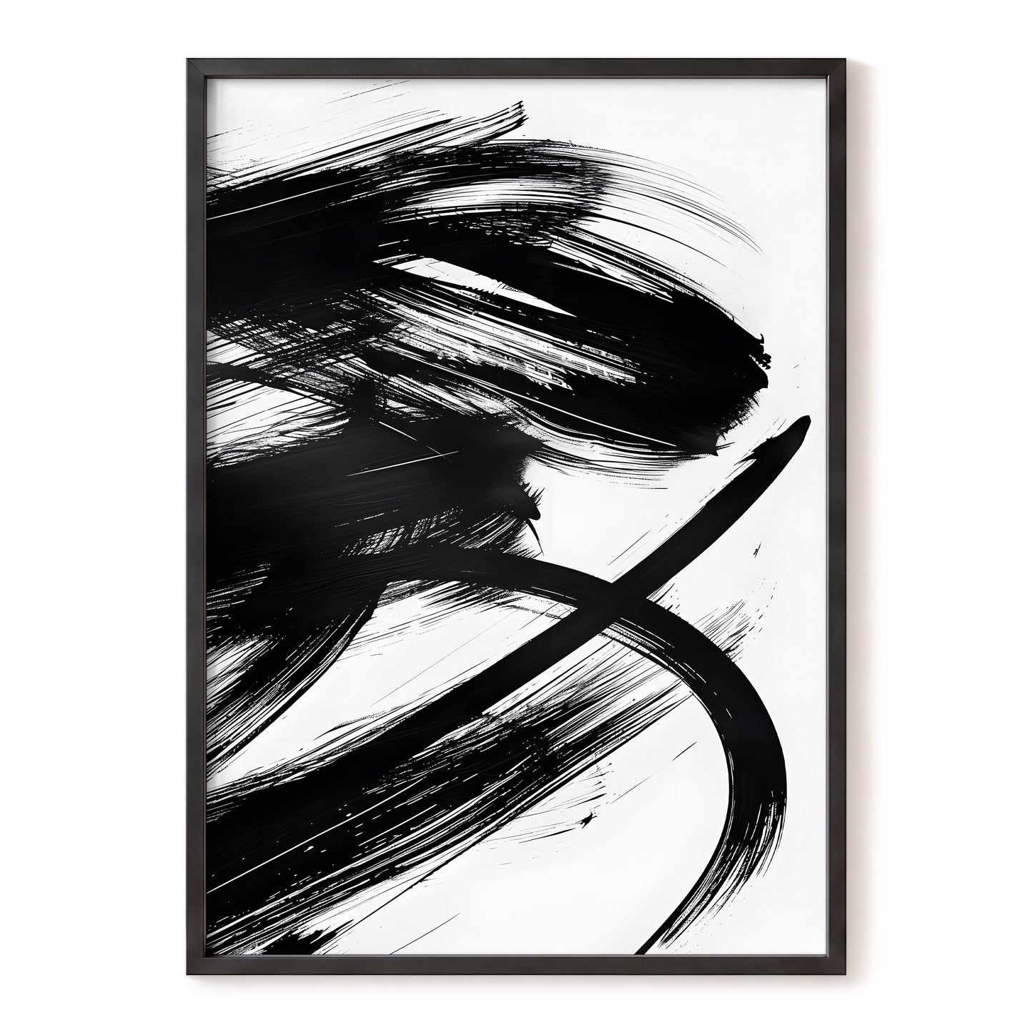 Monochrome Momentum, black, white abstract wall art, front artwork view