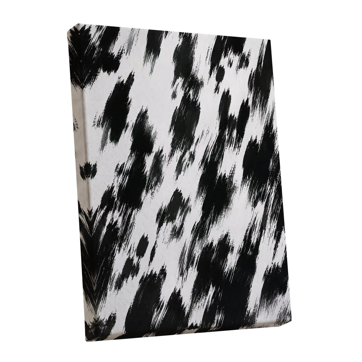 Monochrome Momentum, black, white, gray abstract wall art shown as a stretched canvas wall art