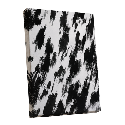 Monochrome Momentum, black, white, gray abstract wall art shown as a stretched canvas wall art