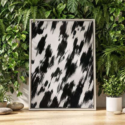 Monochrome Momentum, black, white, gray abstract wall art displayed in a styled interior, gallery view 8