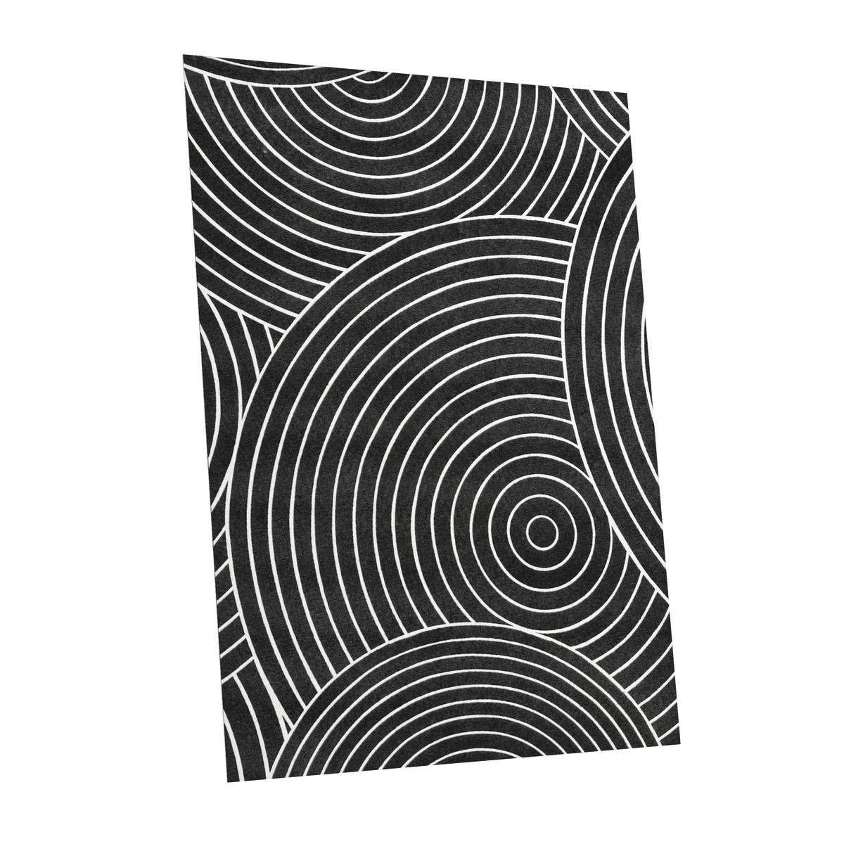 Monochrome Orbit, black, white, gray abstract wall art shown as a unframed poster wall art print
