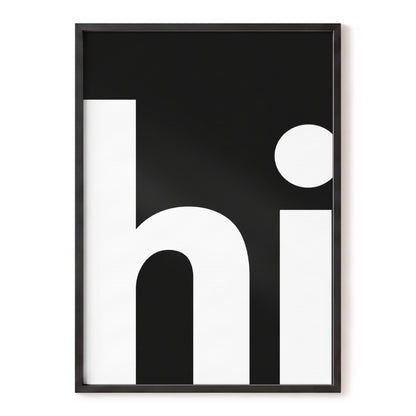 Monumental Letterform, black, white minimalist wall art, front artwork view