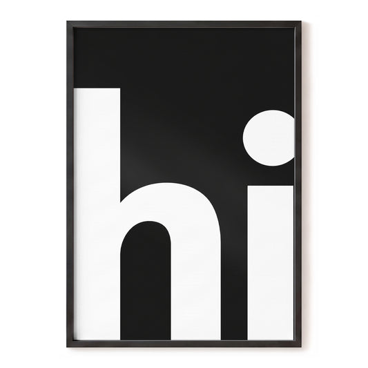 Monumental Letterform, black, white minimalist wall art, front artwork view