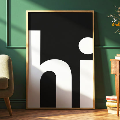 Monumental Letterform, black, white minimalist wall art displayed in a styled interior, gallery view 6