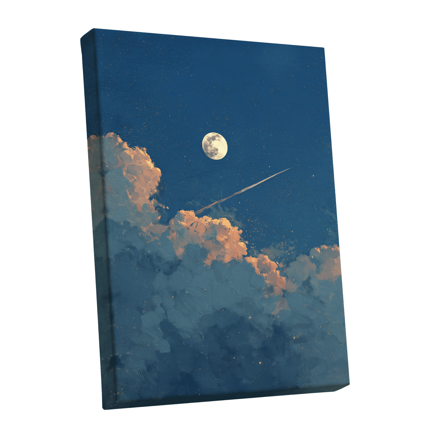 Moonlit Ember Clouds – stretched canvas option