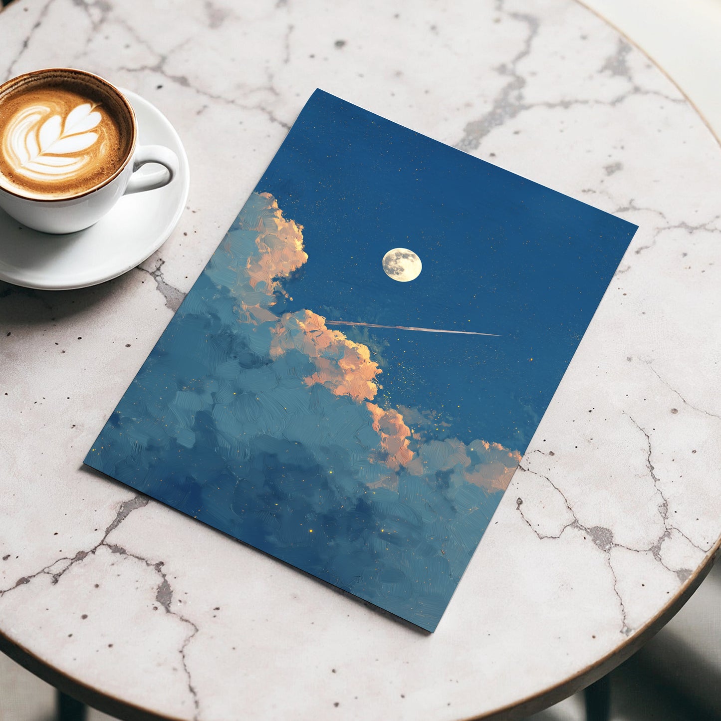 Moonlit Ember Clouds – wall art displayed in a styled interior, gallery view 3