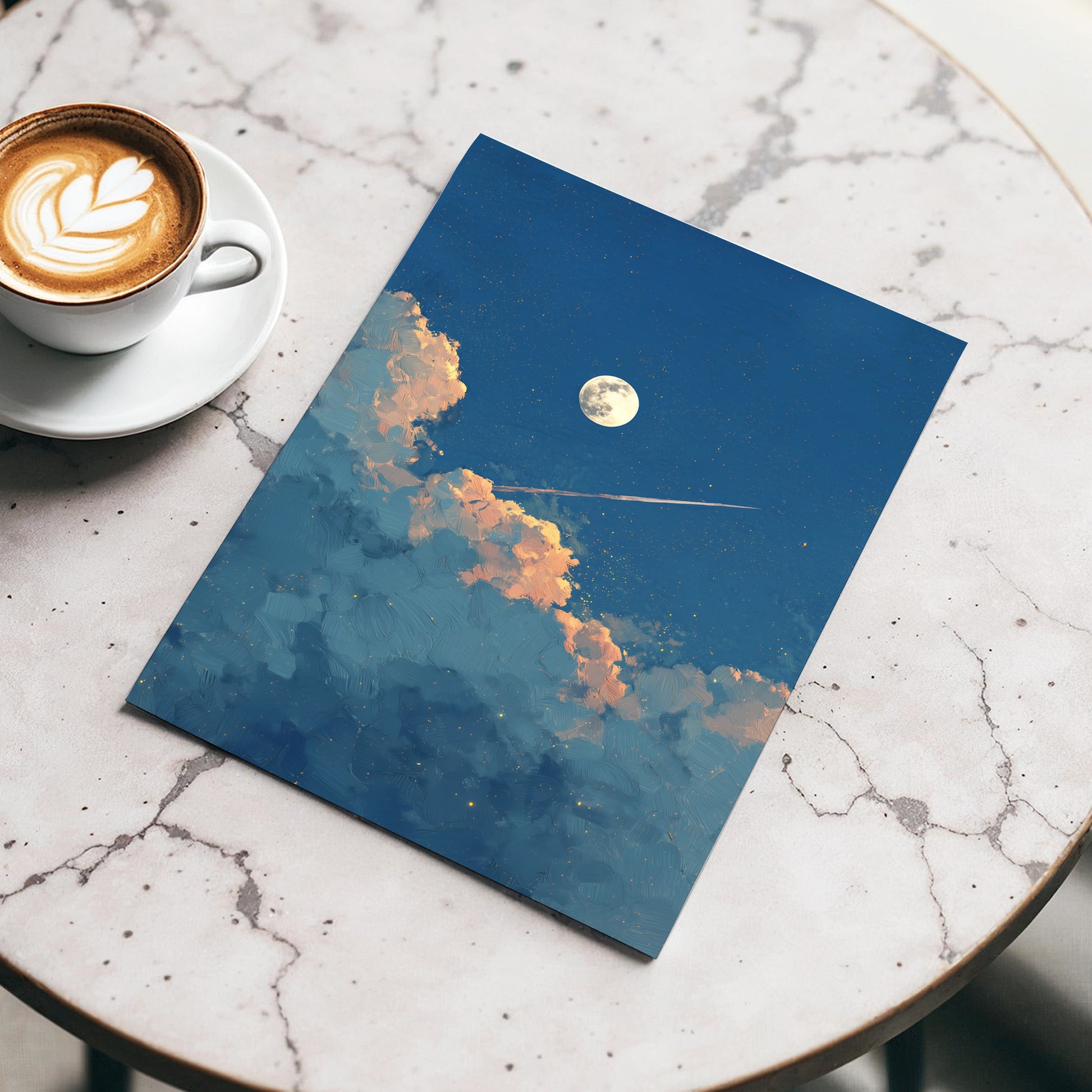 Moonlit Ember Clouds – wall art displayed in a styled interior, gallery view 3